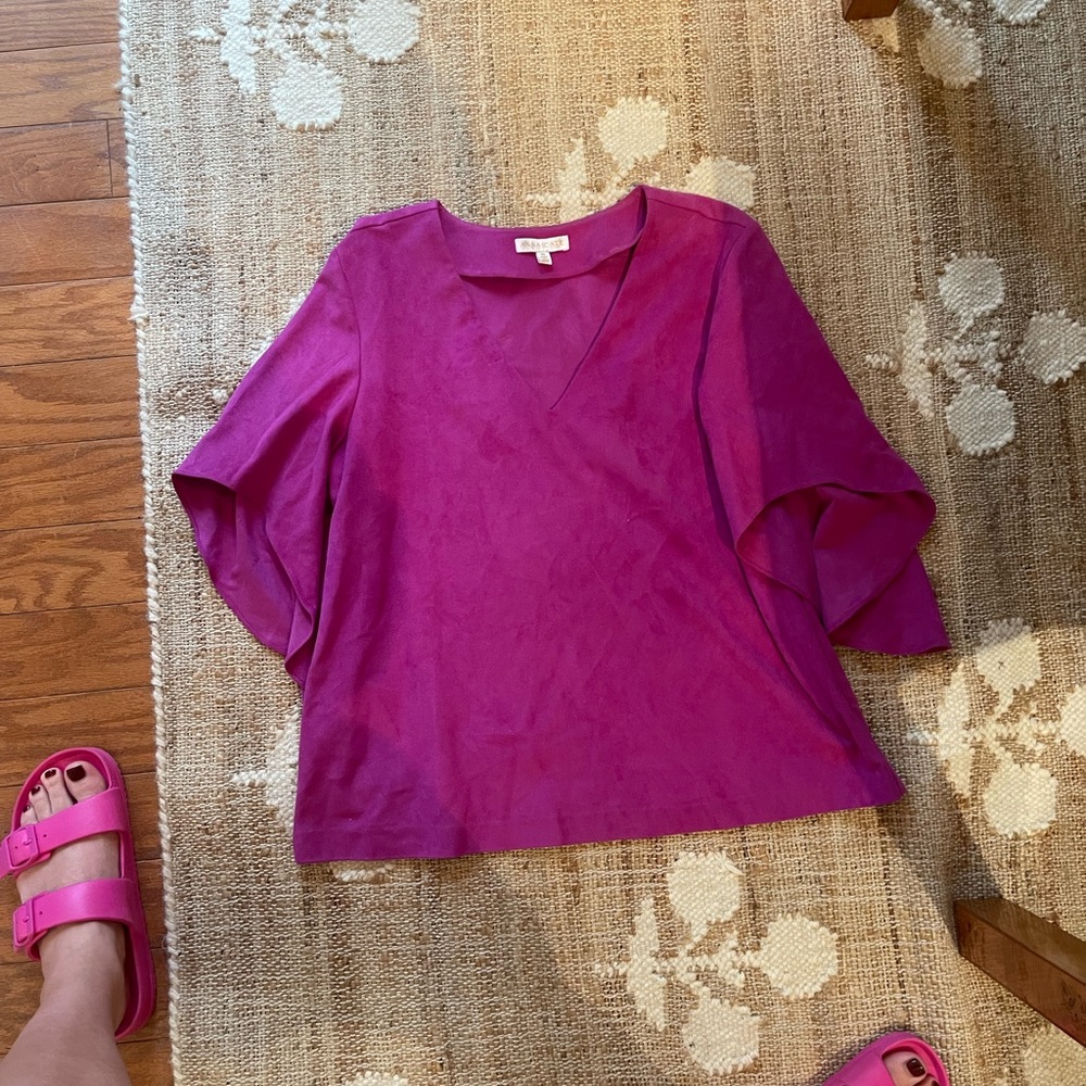 Anna cate pink suede top
